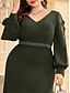 voordelige BLAUW-A-Lijn Plus Size Jurken Elegante Curve Jurk Formele Bruiloft Vloerlengte Lange Mouw V Hals Chiffon Met Pailletten