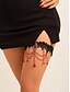 billige Dame armbånd-Dame gotisk vintage blonde lårkæde med rød krystalkæde - elastisk lårsmykke til halloween-fester, cosplay og vintage-lejligheder