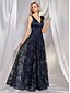 ieftine albastru-Rochii A-Line pentru Quinceanera Rochie Elegantă Formală pentru Nuntă Lungime de Pardoseală Fără Mâneci Gât în V Poliester cu Plisaje