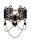 billige Dame armbånd-Damearmbånd i gotisk blonde med sort ædelstensvedhæng og kæder, armmanchet i vintage steampunk-stil til Halloween-kostumefest eller cosplay-tilbehør