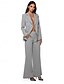 abordables Trajes de pantalón de mamá-Traje de Madre de la Novia Vestido Elegante Cuello de Camisa Largo de Tobillo Poliéster Manga Larga con Botones