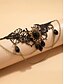 billige Dame armbånd-Damearmbånd i gotisk blonde med sort ædelstensvedhæng og kæder, armmanchet i vintage steampunk-stil til Halloween-kostumefest eller cosplay-tilbehør