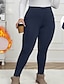 voordelige Sporten Plus Maat &amp; Zwangerschap-Dames pilatesleggings sportbroek Yoga legging Zak Lichtgewicht Warm Pilates Sportschool Hardlopen Broeken Zwart Donker Marineblauw Grijs Grote maten Sport Sportkleding Micro-elastisch