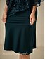 voordelige Eenvoudige jurk-Dames Theelengte Formele jurk A lijn jurk Capejurk Elegant Bruiloft Bruiloft gast Cocktailparty Normale pasvorm Effen Halve mouw V-hals Donkergroen Zomer Lente Herfst