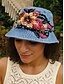 abordables Sombreros de mujer-Sombrero de pescador de mezclilla bordado para mujer: diseño floral, elegante sombrero de verano, perfecto para actividades al aire libre, playa y ropa informal.