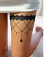 billige Dame armbånd-Dame gotisk vintage blonde lårkæde med rød krystalkæde - elastisk lårsmykke til halloween-fester, cosplay og vintage-lejligheder