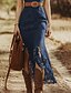 tanie Sukienki boho-Damskie Sukienka midi Sukienka Boho Strój zachodni Moda Nowoczesny Na zewnątrz Codzienny Wyjściowe Regularny Równina Bez rękawów W serek Ciemnoniebieski Lato