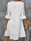 cheap Lace Tops-Women&#039;s Mini Dress White Dress Lace Dress Casual Dress Classic Modern Flare Cuff Sleeve Outdoor Vacation Going out Regular Fit Plain Half Sleeve V Neck White Summer