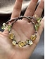 billige Dame armbånd-Håndlavet armbånd med blomsterædelsten til kvinder – naturlige krystalperler, justerbar boho-stil, ideel til fritidstøj, gaver og naturinspirerede outfits