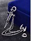 cheap Halloween Accessories-Men&#039;s Gothic Skull and Dagger Chain Brooch – Vintage Winged Skull Lapel Pin with Rhinestones for Halloween Party, Cosplay and Retro Fashion