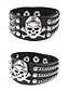 cheap Halloween Accessories-Men&#039;s Gothic Skull and Spiked Leather Bracelets – Vintage Punk Style, Halloween Party Accessory, Adjustable, Suitable for Cosplay and Everyday Wear