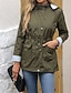 abordables chaqueta activa-Mujer Gabardina Impermeable Mantiene abrigado Cremallera Bolsillo Moda Exterior Plano Noche Fin de semana Cremallera Regular Con Capucha Ajuste regular Manga Larga Ropa de calle Negro Amarillo Vino