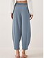 abordables Pantalones-Mujer Chinos Moda Ropa de calle Básico Longitud total Alta cintura Plano Bolsillo Cintura elástica Confortable Suave Cómodo Microelástico Exterior Calle Azul Piscina Marrón Caqui Azul Claro Verano