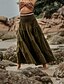 abordables Jupes unies-Femmes Jupe Évasé Occasionnel Maxi Taille Basse Jupes Uni Froncé Micro-Élastique Vacances Rue Noir Blanche Jaune Vert Véronèse Automne Coton