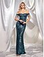 voordelige Formeel / Black Tie-Zeemeermin  Trompet Quinceañera Jurken Elegante Jurk Formele Bruiloft Vloerlengte Mouwloos Spaghetti Band Polyester met Beading Sequins