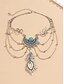 preiswerte Damenarmband-Türkises Armreif-Armband für Damen im Bohemian-Stil – Tribal-Blattkettenschmuck mit Mondmedaillon für Festivals, Sommerpartys und Strandbekleidung