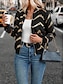 economico bomber-Per donna Giubbotto bomber Confortevole Traspirante Cerniera Stampato Casual Geometrico Vacanza Streetwear Casuale Abbigliamento quotidiano Cerniera Corto Collo alla coreana Vestibilità regolare