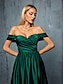 ieftine Semi-formal / Cocktail-Rochii A-Line quinceanera rochie elegantă formală de nuntă lungă pe jos fără mâneci fără bretele din satin fără spate cu pliseuri