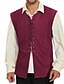 billige Gilets-Herre Vest Gilet udendørs Daglig Årgang Forår Efterår Blondér Polyester Bekvem Vanlig V-hals Regulær Mørkebrun Sort Rød Lysebrun Vest