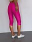 baratos Leggings lisas-Mulheres Calças Capri Leggings Leggings aconchegantes Casual Roupa Esportiva Comprimento da panturrilha Cintura Alta Tecido Cintura elástica Respirabilidade Com Stretch Férias Rua Roupa Diária Preto