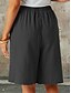 abordables Bermudas-Mujer Chinos Pantalón corto Moda Ropa de calle Básico Longitud de la rodilla Alta cintura Plano Bolsillo Cintura elástica Confortable Suave Cómodo Microelástico Exterior Calle Gris oscuro Azul