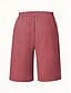 baratos Shorts-Mulheres chinês Bermudas Férias Moda Básico Comprimento do joelho Cintura Alta Tecido Bolsos Cintura elástica Confortável Macio Micro-Elástica Ao ar livre Rua Verde Militar Azul marinho Preto Branco