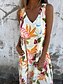 abordables Vestidos florales-Mujer Vestido maxi Vestido de una línea Vestido lencero Vacaciones Casual Boho Exterior Noche Ajuste regular Floral Sin Mangas Escote en Pico Azul Piscina Albaricoque Beige Verano