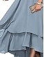 preiswerte Teelänge-A-Linie Brautmutterkleid Elegant Einfach U-Boot-Ausschnitt Asymmetrisch Polyester Halbarm mit Einfarbig 2025
