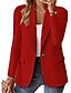 economico Blazer e Completi-Per donna Blazer Traspirante Confortevole Bottoni Tasca Casual Semplice Ufficio Streetwear Casuale Abbigliamento quotidiano Monopetto Regolare Collo ripiegato Vestibilità regolare Manica Lunga