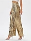 abordables pantalones de fiesta para mujer-Mujer Pantalones Pantalones palazzo Moda Ropa de calle Longitud total Alta cintura Plano Cintura elástica Transpirabilidad Cómodo Microelástico Fiesta Noche Plata Negro Dorado Primavera Otoño Ajuste
