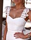 preiswerte Weiße Spitzenkleider-Damen Midikleid Weißes Kleid Spitzenkleid Mode Modern Outdoor Urlaub Ferien Normale Passform Einfach Ärmellos V Ausschnitt Weiß Sommer