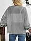 cheap Coats &amp; Trench Coats-Women&#039;s Casual Jacket Breathable Comfortable Patchwork Casual Plain Vacation Street Casual Daily Wear Open Front Regular Collarless Regular Fit 3/4 Length Sleeve Outerwear Khaki Gray Summer Spring