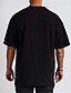 baratos Camisas casuais masculinas plus size-Homens Tamanho Grande Camiseta T-shirt Gola Redonda Manga Curta Moda Ao ar livre Férias Diário Estampado Preto Branco Amarelo Poliéster Roupa