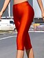 baratos Leggings lisas-Mulheres Calças Capri Leggings Leggings aconchegantes Casual Roupa Esportiva Comprimento da panturrilha Cintura Alta Tecido Cintura elástica Respirabilidade Com Stretch Férias Rua Roupa Diária Preto