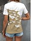 abordables T-shirt Animaux-Femmes T-shirt Graphique Animal Géométrique ancien Élégant Classique Manche Courte Col en V Hauts Réguliers Quotidien Sortir Week-end Imprimé Jaune Bleu Violet Vert Gris Été Printemps