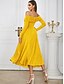economico Matrimonio Informale / Di Giorno-Abito da Cocktail A-Line Jersey Stretch Abito Brillante Elegante Abito Formale Semi Formale Matrimonio Lunghezza Tè Lunghezza Midi Manica Lunga Scollo Off Shoulder con Dettagli Arricciati