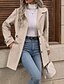 economico Cappotti Invernali-Per donna Cappotto Invernale Cappotto Caldo Confortevole Bottoni Moda Semplice Ferie Uscire Parco Monopetto Lungo Collo ripiegato Vestibilità regolare Manica Lunga Capispalla Albicocca Autunno Inverno