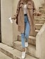 voordelige Winterjassen-Dames Jas Houd Warm Comfortabel Zak Knop Buiten Casual Effen Buiten Straat Dagelijks Feestdagen Enkele rij knopen Lang Strijkijzer Normale pasvorm Lange mouw bovenkleding Wit Khaki Abrikoos Herfst