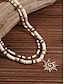 abordables Bijoux pour hommes-Collier pendentif soleil en perles tribales pour homme – bijou bohème rétro à plusieurs niveaux avec longueur réglable pour la plage, les festivals et les tenues d&#039;été décontractées