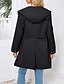 abordables Abrigos de Invierno-Mujer Gabardina Mantiene abrigado Cómodo Cremallera Bolsillo Moda Casual Plano Festivos Noche Cremallera Regular Con Capucha Ajuste regular Manga Larga Ropa de calle Negro Rosa Vino Otoño Invierno
