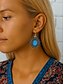 billige Øreringe til kvinder-Boho turkise hjerteformede øreringe til kvinder – vintage sølvdetaljer, design med natursten og dingler til frisindede kvinder, ideelle til musikfestivaler, afslappede udflugter og gaver