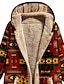 abordables vestes en sherpa-Femmes Veste en Polaire Manteau Veste à Capuche Chaud Confortable Fermeture éclair Avec Poches Mode Moderne Occasionnel Géométrique Sortir Week-end Fermeture éclair Régulier À capuche Coupe régulière
