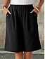 abordables Bermudas-Mujer Chinos Pantalón corto Moda Ropa de calle Básico Longitud de la rodilla Alta cintura Plano Bolsillo Cintura elástica Confortable Suave Cómodo Microelástico Exterior Calle Gris oscuro Azul