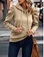 preiswerte Einfache Oberteile-Damen Kapuzenpullover Einfach Lässig Langarm Mit Kapuze Normale Oberteile Straße Alltagskleidung Schwarz Rosa Wein Blau Beige Herbst Winter