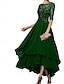 preiswerte Teelänge-A-Linie Brautmutterkleid Elegant Einfach U-Boot-Ausschnitt Asymmetrisch Polyester Halbarm mit Einfarbig 2025