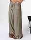 abordables Pantalon droit-Femmes Slacks Pantalons Streetwear Occasionnel Longueur complète Naturel Rayé Conception à cordon élastique Confortable Extérieur Extérieur Vacances Fête Brun / Blanc blanc / bleu Noir et blanc Noir