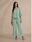 preiswerte Schicke Blusen-Damen Spitzenbluse Bluse Elegante Oberteile Chiffon Tops Ausschnitt Asymmetrischer Saum Einfarbig Blume Elegant Stilvoll Basic Dreiviertelarm Glockenärmel U-Boot-Ausschnitt Normale Oberteile Täglich
