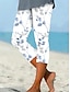 billige Blomsterprint-Dame Leggins Ferie Årgang Basale Calf-længde Høj Talje Grafisk Blad Hurtigtørrende Blød Bekvem Elastisk Afslappet Daglig Ferie Rødkælkeæg Blå Gul Rød Grøn Sommer Forår Slank Pasform