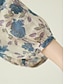 abordables Camisas-Mujer Camisas de algodón y lino Floral Básico Casual Manga 3/4 Cuello Barco Tops regulares Diario Estampado Azul Piscina Verano