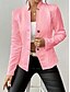 abordables Blazers et Costumes-Femmes Blazer Respirant Confortable Avec Poches Occasionnel Uni Bureau Rue Occasionnel Tenue quotidienne Simple Boutonnage Régulier Col montant Coupe régulière manche longue Vêtements d&#039;extérieur